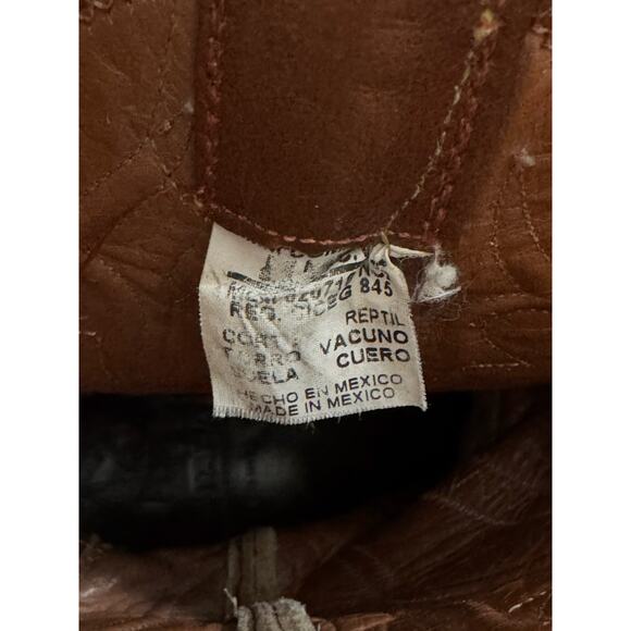 Montana Exotic Caiman Fuscus Skin Leather Men’s Western Boots Size 6 E main image 9